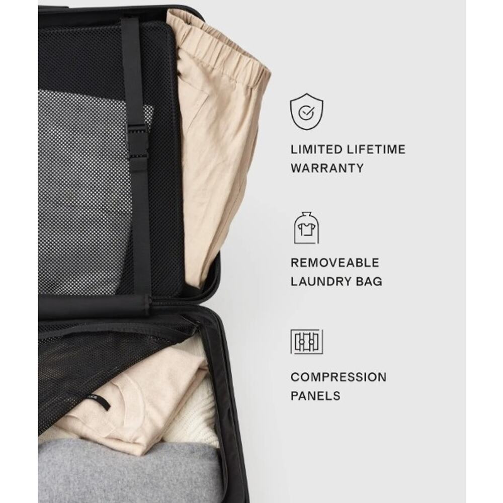 NEW Quince Small Carry On Hard Shell Suitcase 22" BLUE Spinner Wheels Locking - Picture 7 of 10